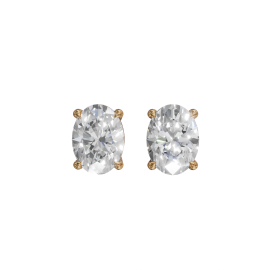 Oval-Cut Diamond Stud Earrings