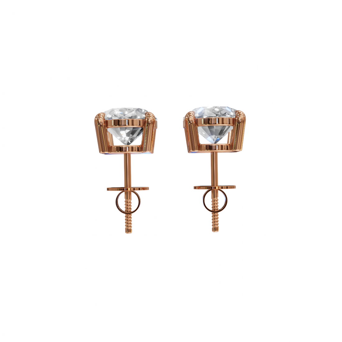 Oval-Cut Diamond Stud Earrings