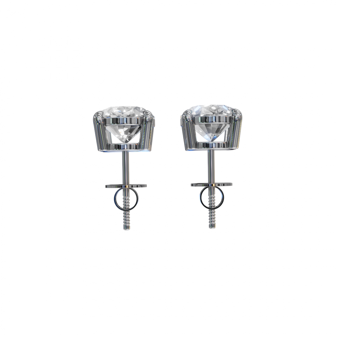 Oval-Cut Diamond Stud Earrings