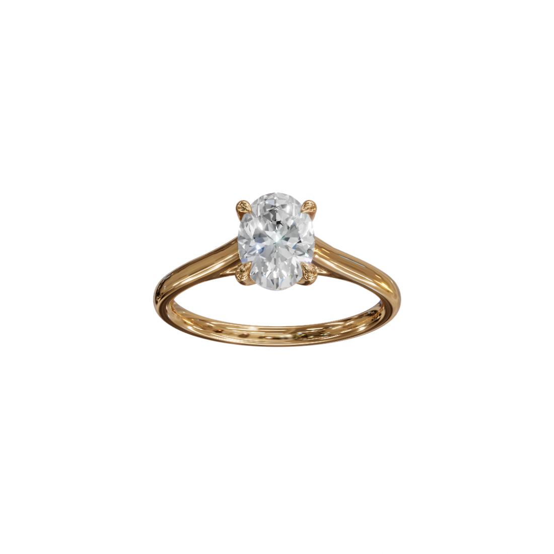 Classic Oval Shape Solitaire Diamond Ring
