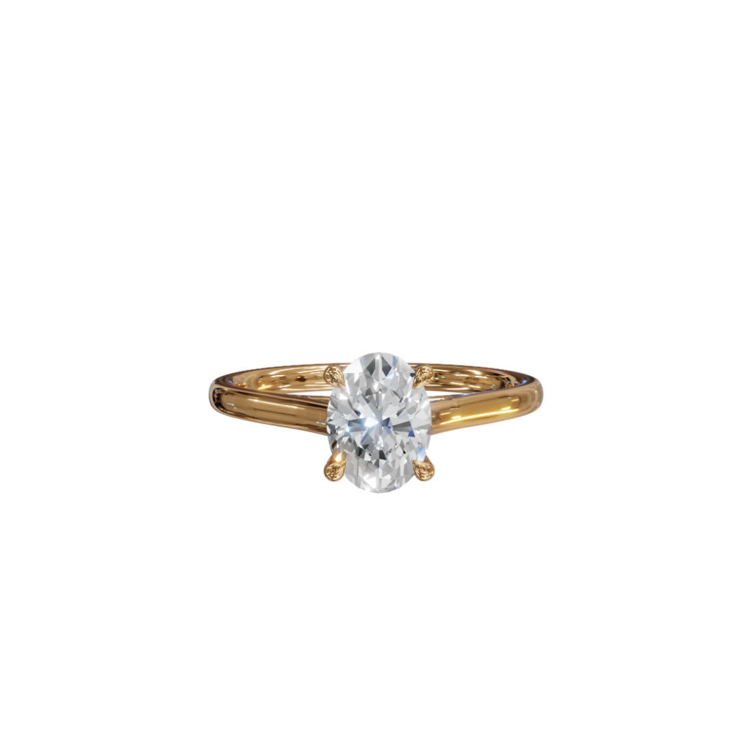 Classic Oval Shape Solitaire Diamond Ring