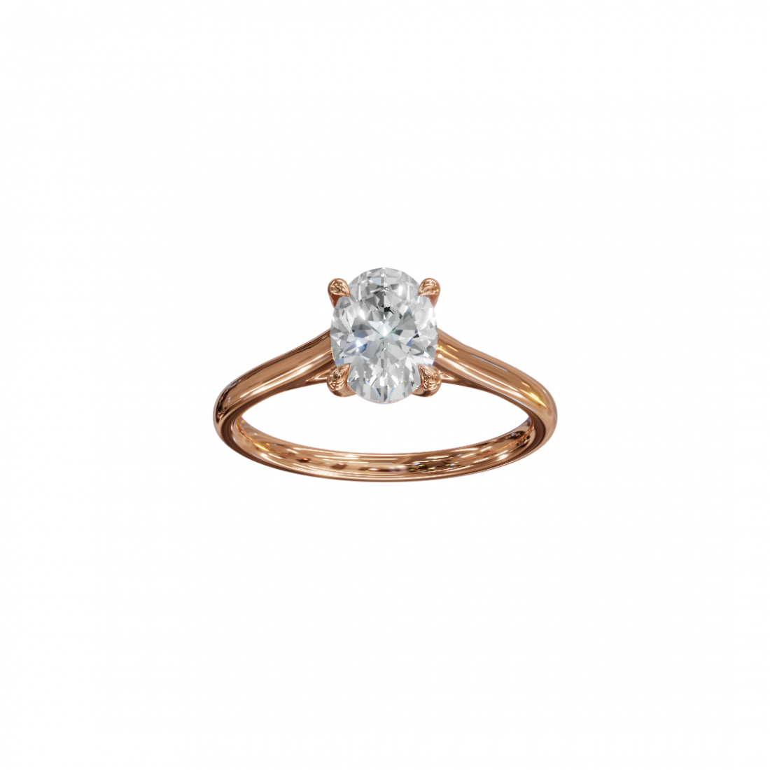 Classic Oval Shape Solitaire Diamond Ring