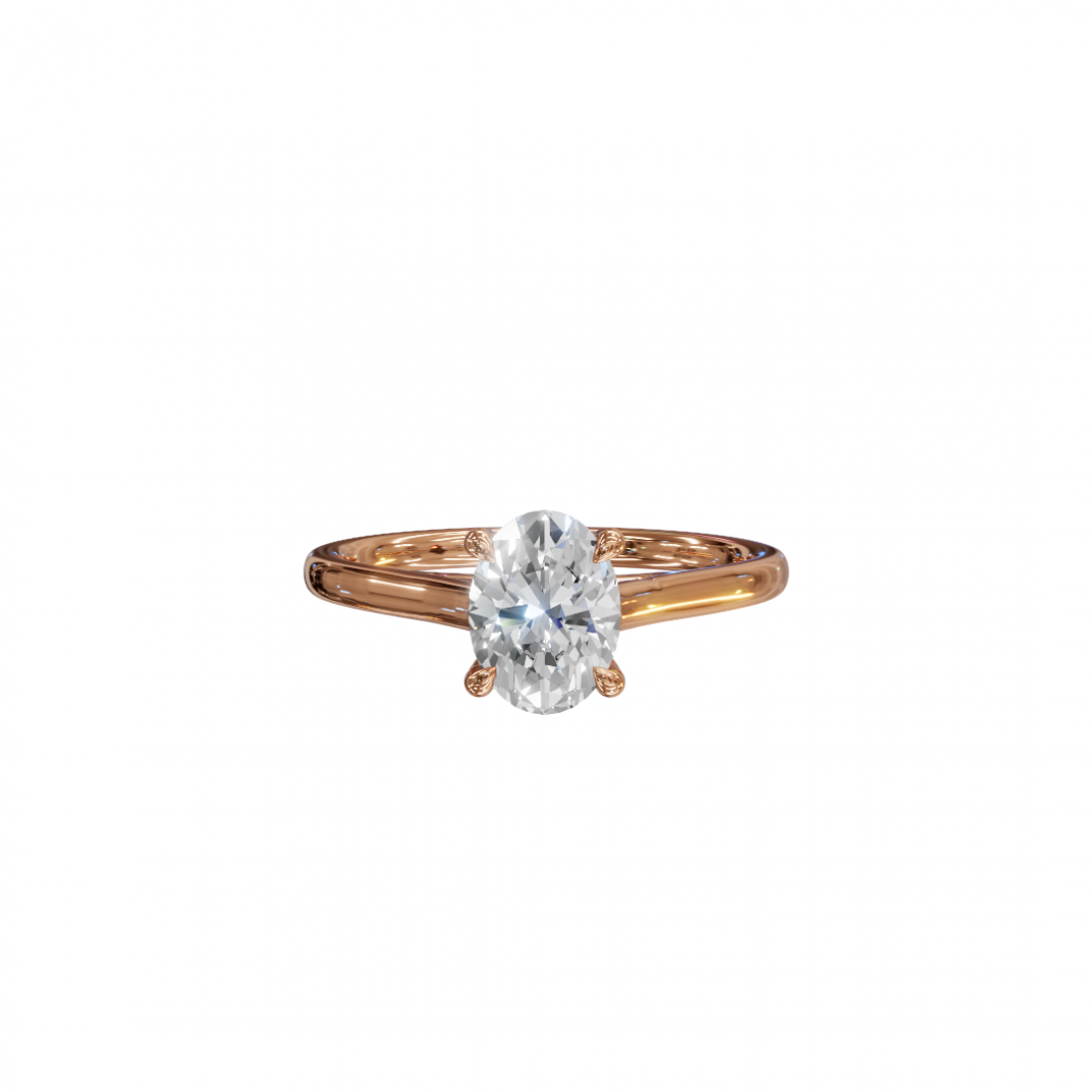 Classic Oval Shape Solitaire Diamond Ring