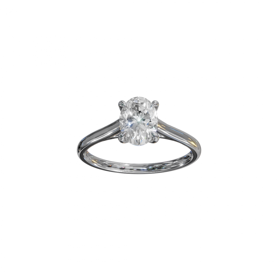 Classic Oval Shape Solitaire Diamond Ring