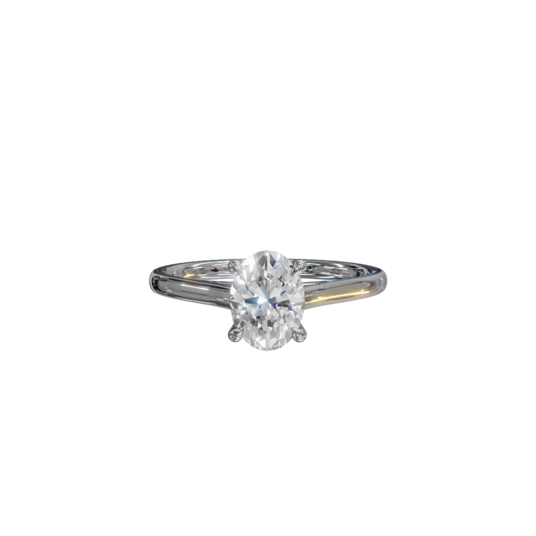 Classic Oval Shape Solitaire Diamond Ring