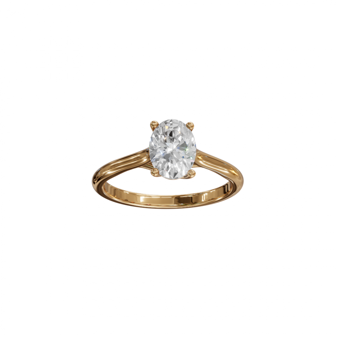 Oval-Cut Diamond Solitaire Ring