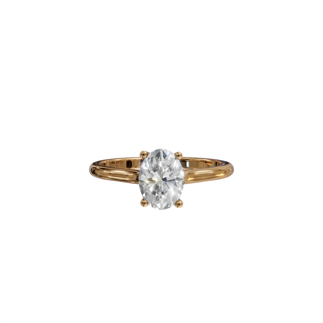 Oval-Cut Diamond Solitaire Ring
