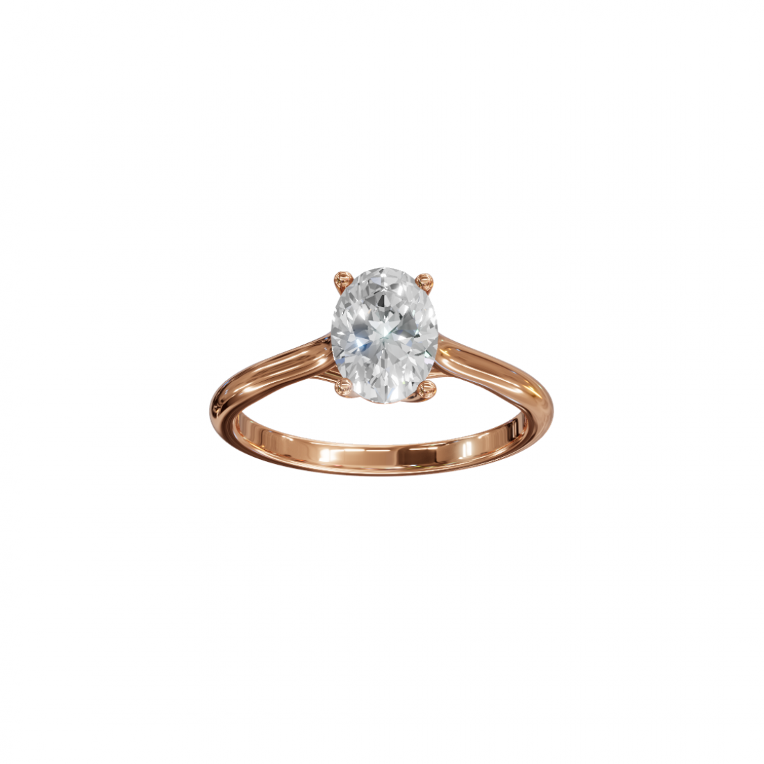 Oval-Cut Diamond Solitaire Ring