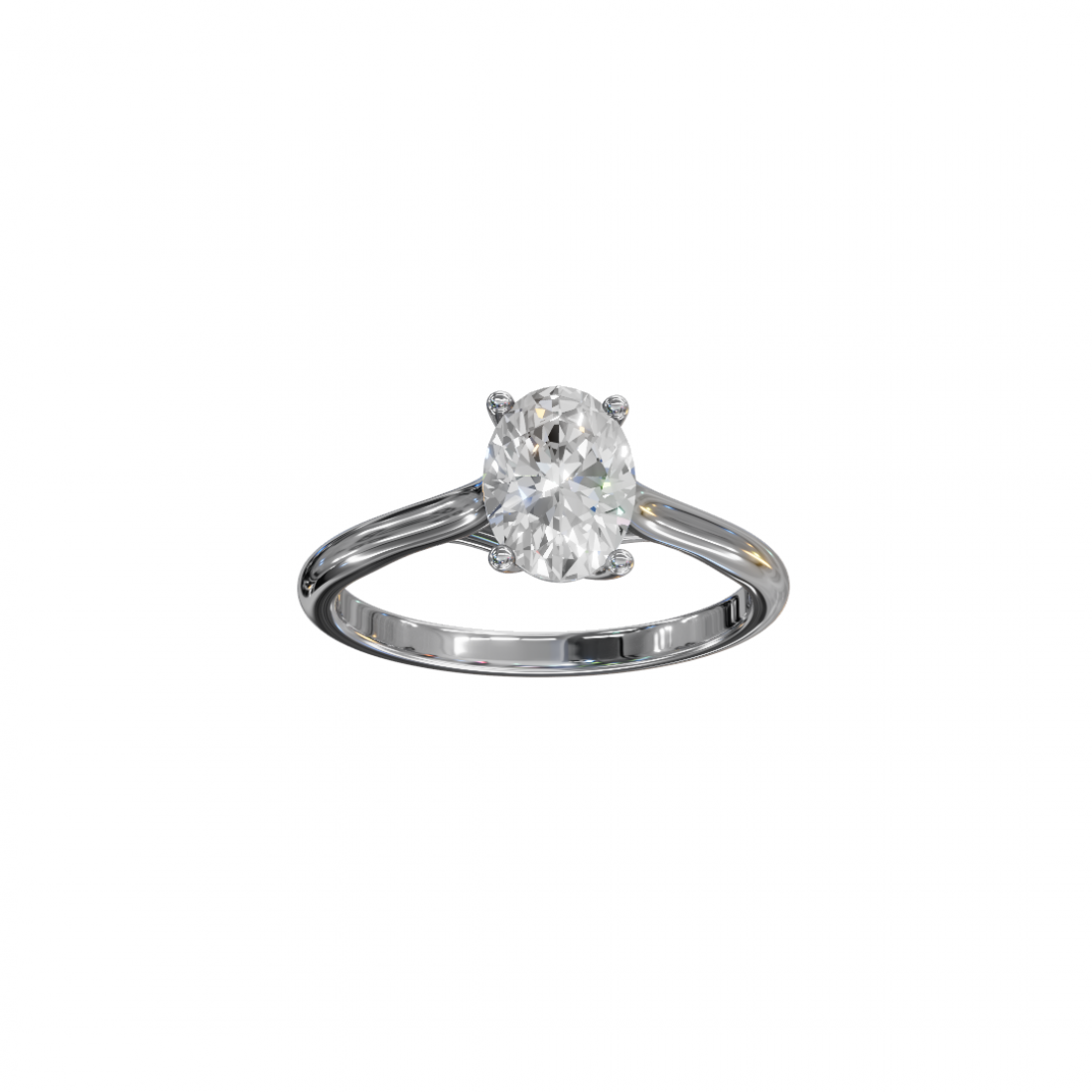Oval-Cut Diamond Solitaire Ring