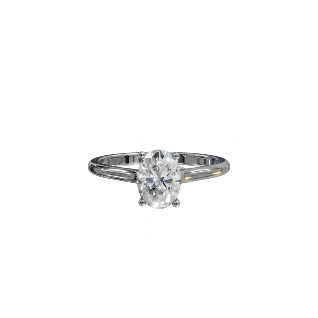 Oval-Cut Diamond Solitaire Ring