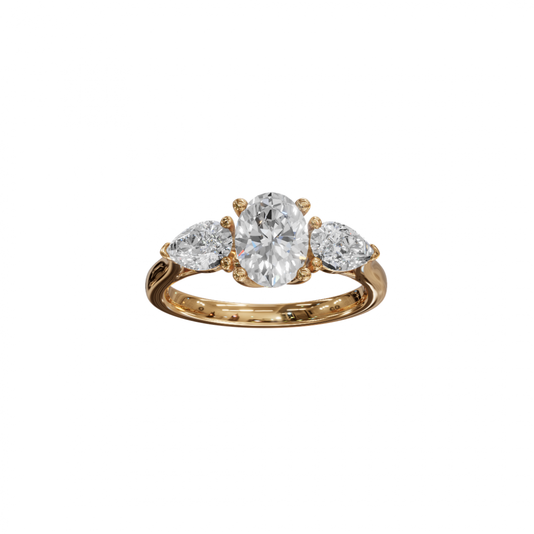 Trilogy Oval and Pear Cut Diamond Ring