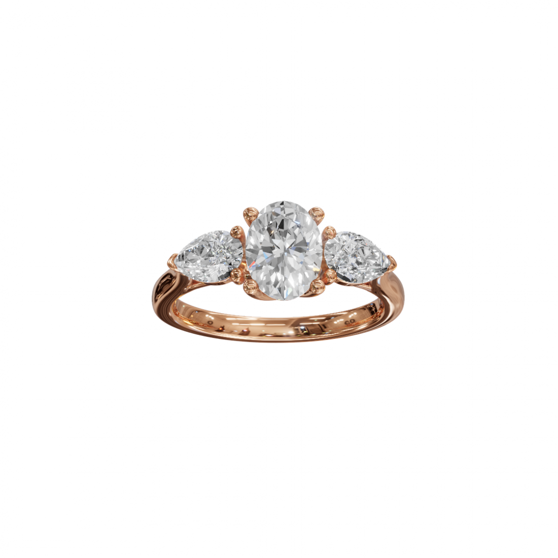 Trilogy Oval and Pear Cut Diamond Ring