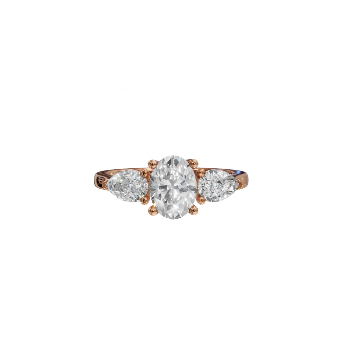 Trilogy Oval and Pear Cut Diamond Ring