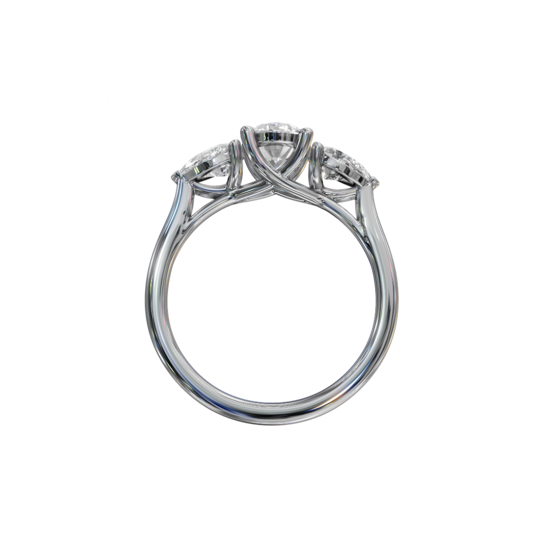 Trilogy Oval and Pear Cut Diamond Ring