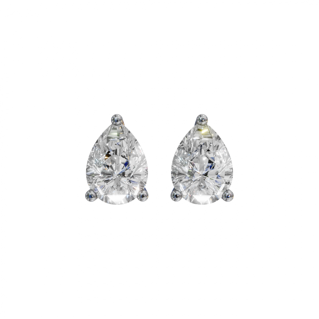 Pear-Shaped Diamond Stud Earrings