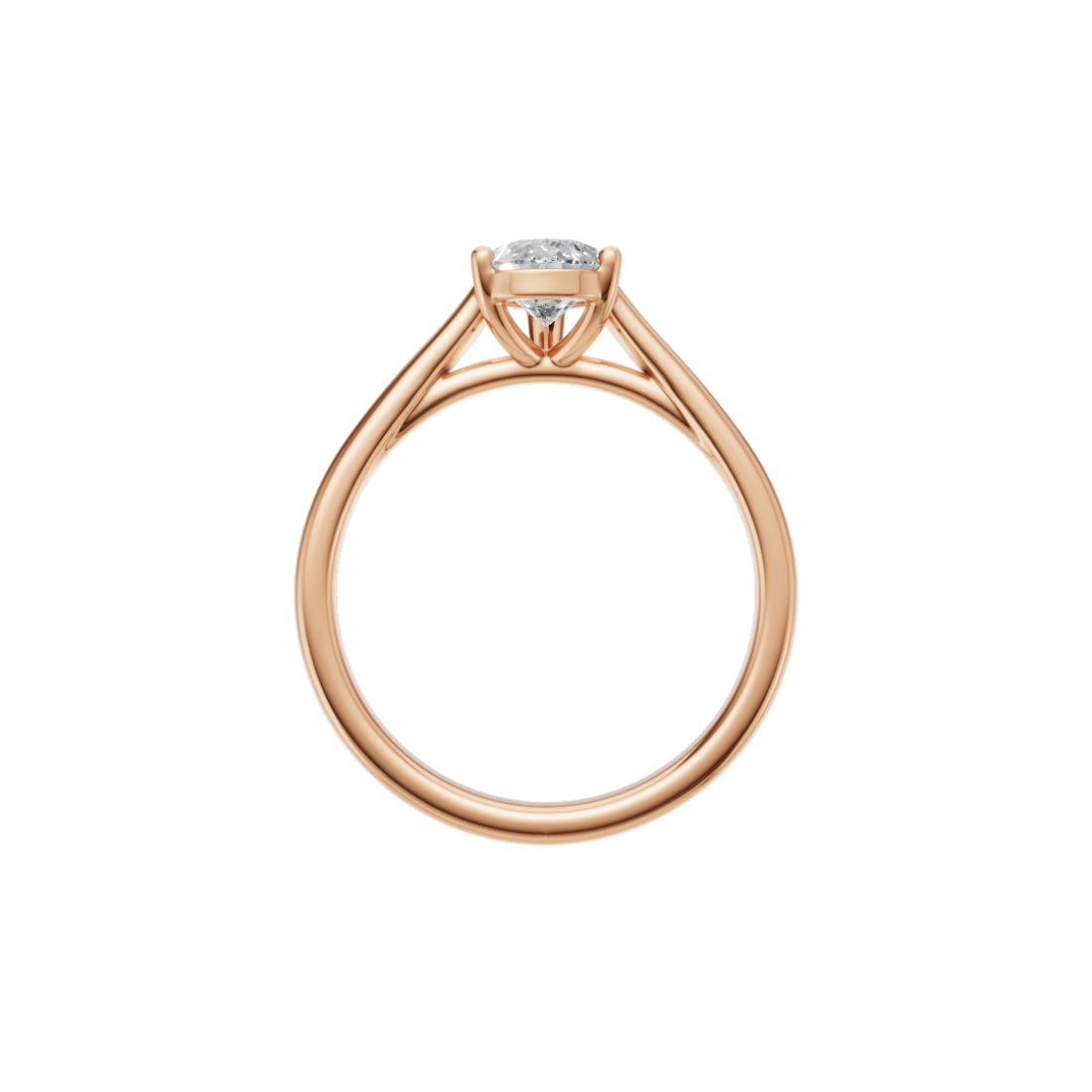 Pear Cut Solitaire Diamond Ring with Cathedral Setting