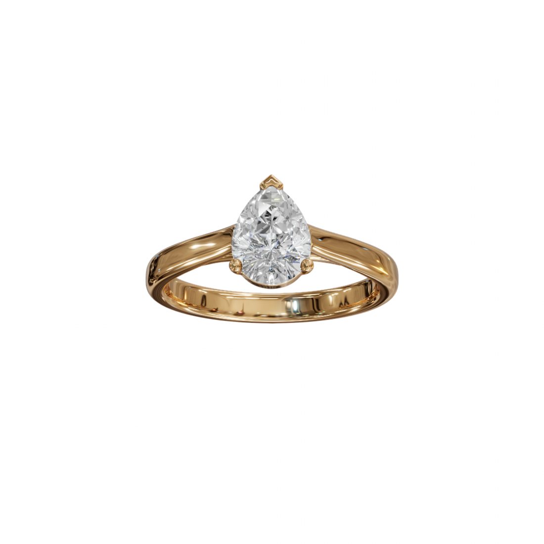 Pear Cut Diamond Ring with Cathedral Setting