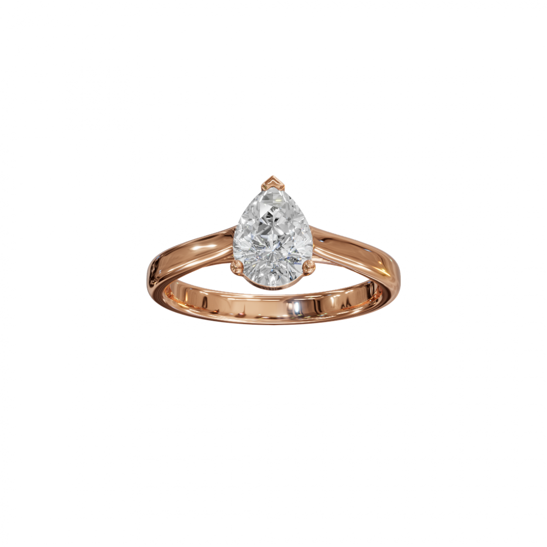 Pear Cut Diamond Ring with Cathedral Setting