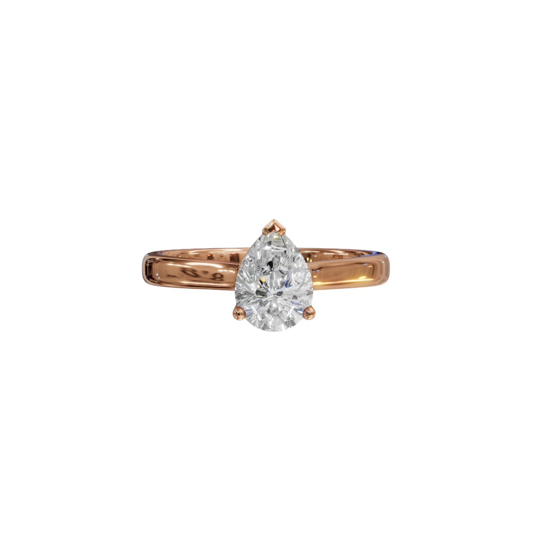 Pear Cut Diamond Ring with Cathedral Setting
