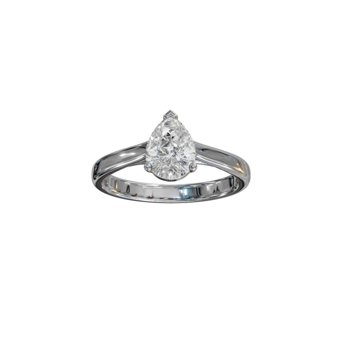Pear Cut Diamond Ring with Cathedral Setting
