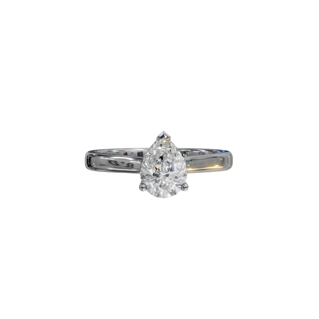 Pear Cut Diamond Ring with Cathedral Setting