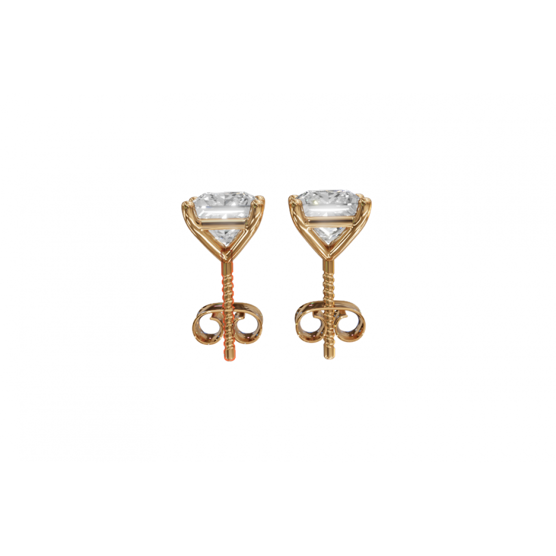 Princess-Cut Diamond Stud Earrings
