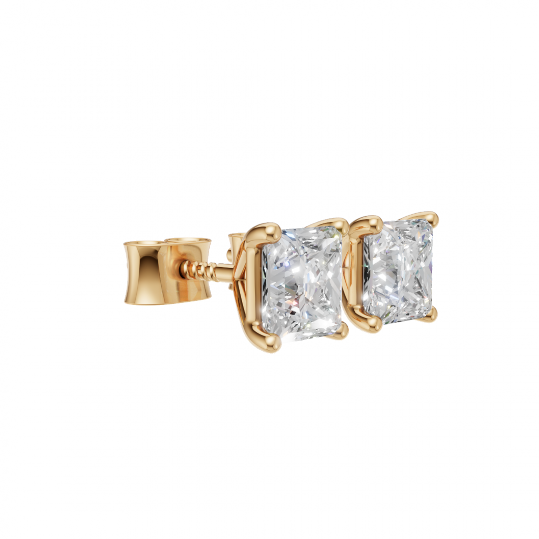 Princess-Cut Diamond Stud Earrings