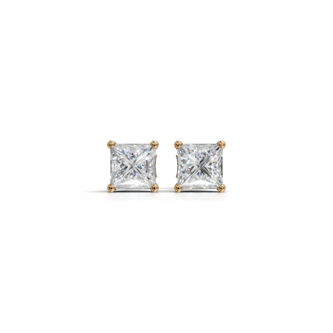 Princess-Cut Diamond Stud Earrings