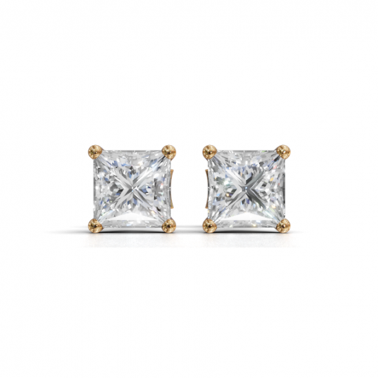 Princess-Cut Diamond Stud Earrings