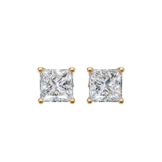 Princess-Cut Diamond Stud Earrings