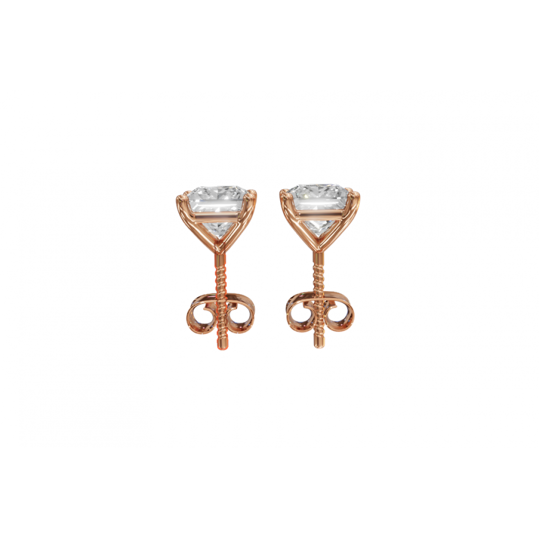 Princess-Cut Diamond Stud Earrings