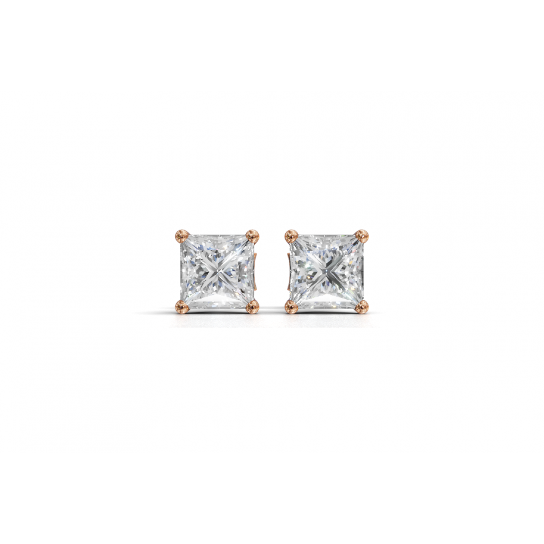 Princess-Cut Diamond Stud Earrings
