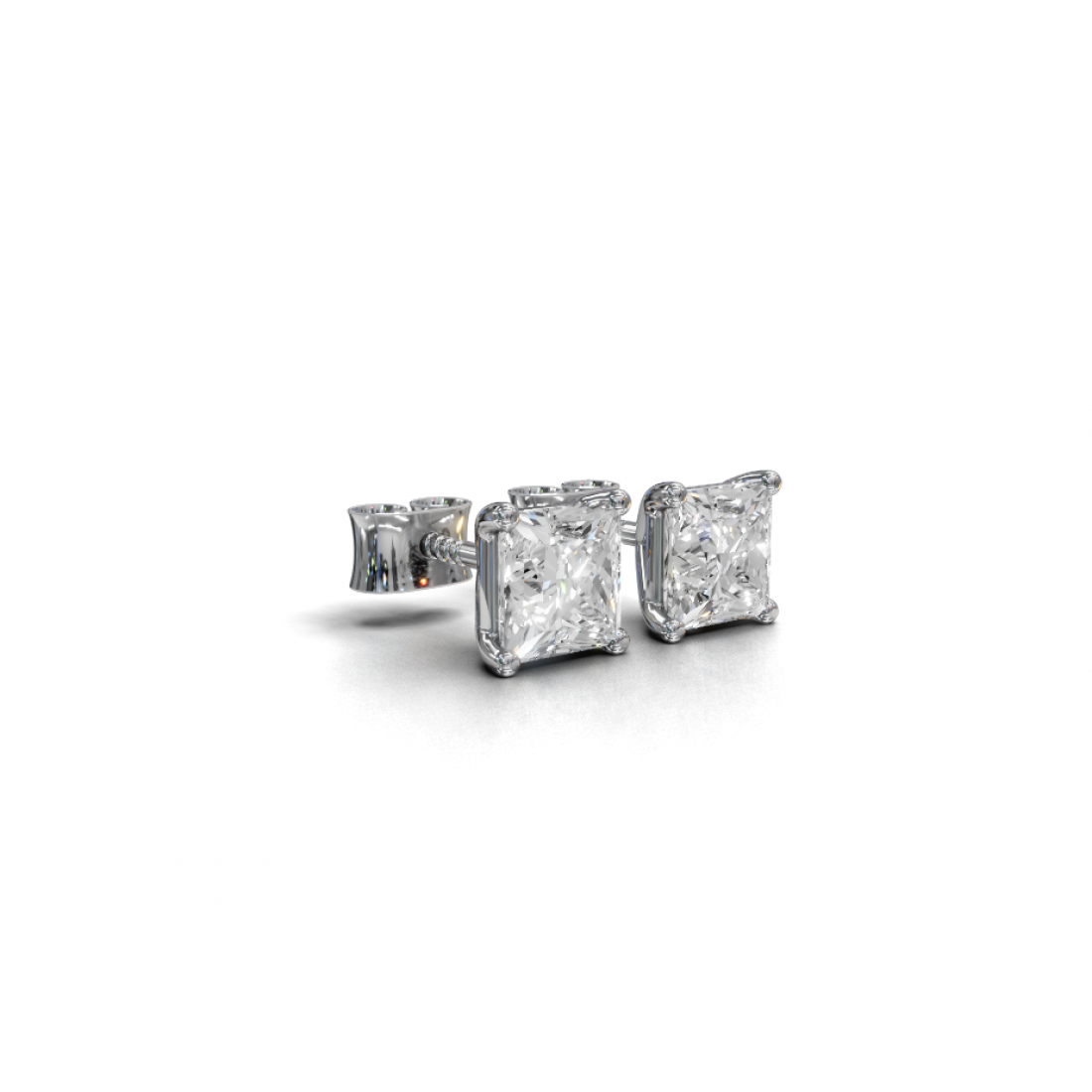 Princess-Cut Diamond Stud Earrings