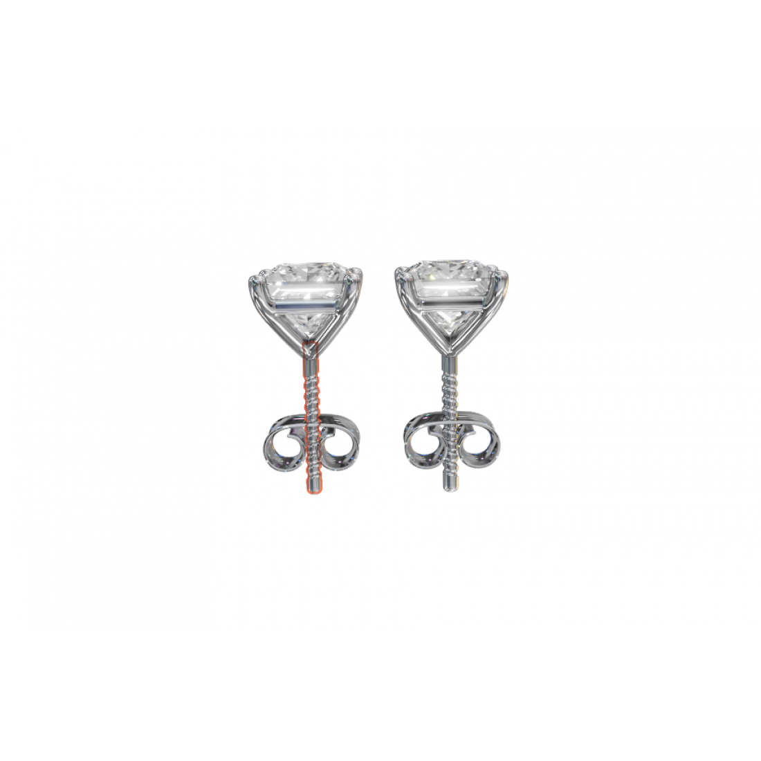 Princess-Cut Diamond Stud Earrings