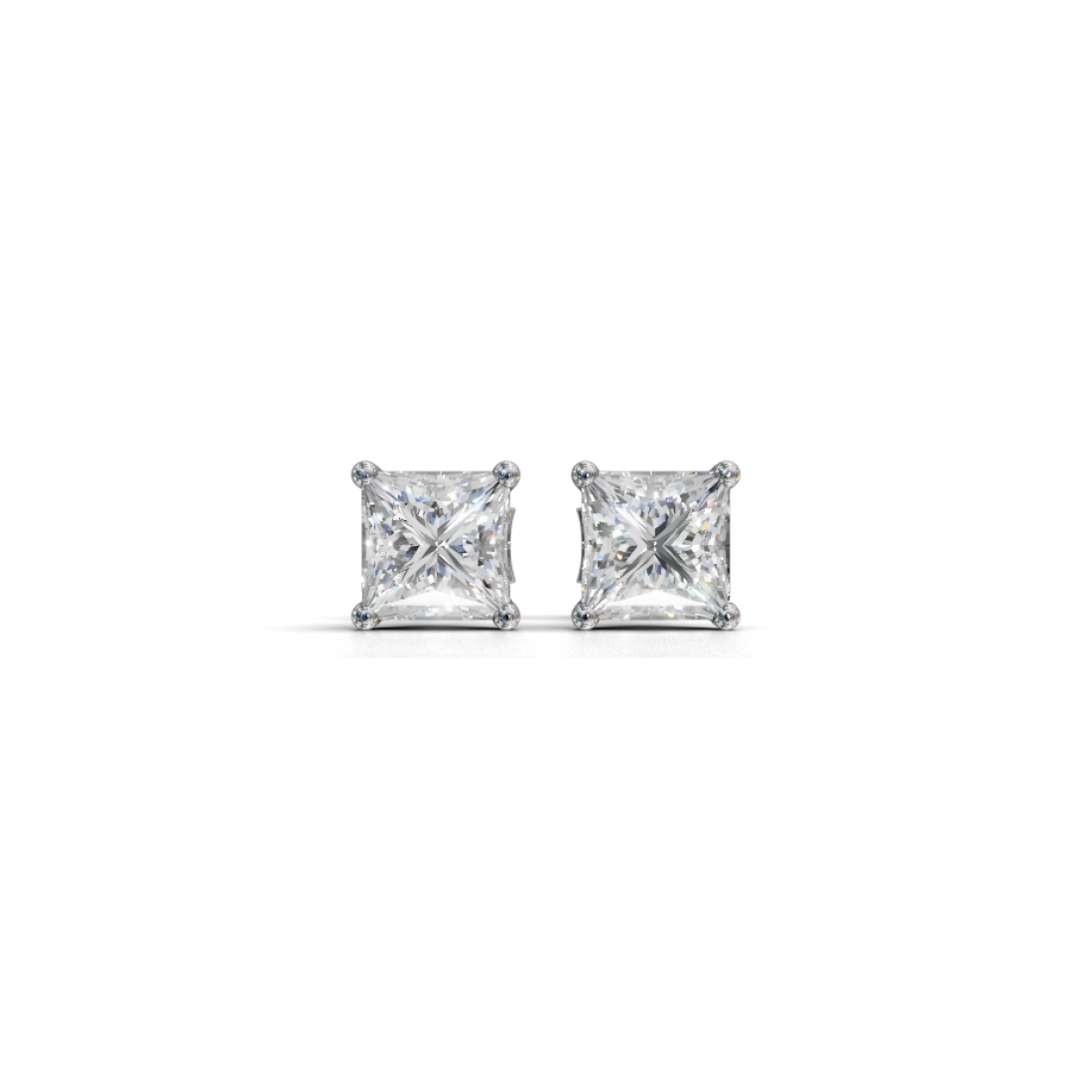 Princess-Cut Diamond Stud Earrings