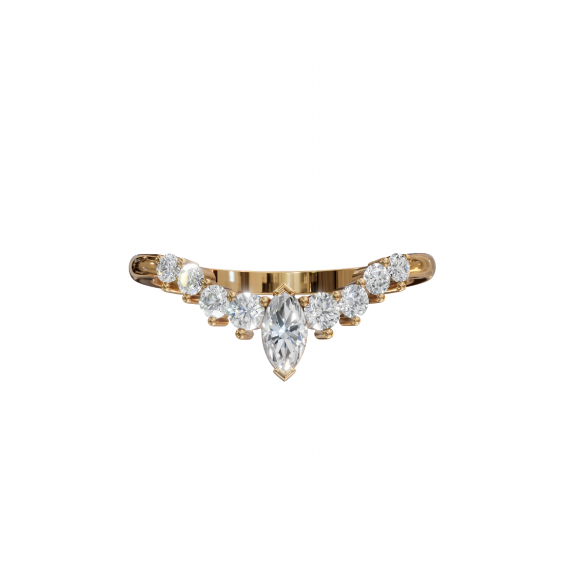 V Shape Marquise Cut Diamond Band 