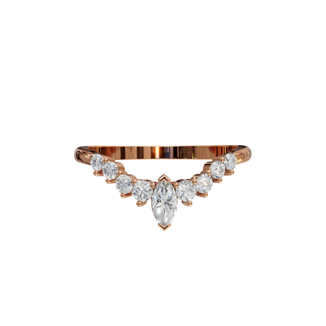 V Shape Marquise Cut Diamond Band 