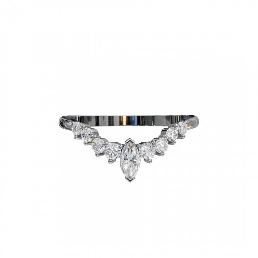 V Shape Marquise Cut Diamond Band 