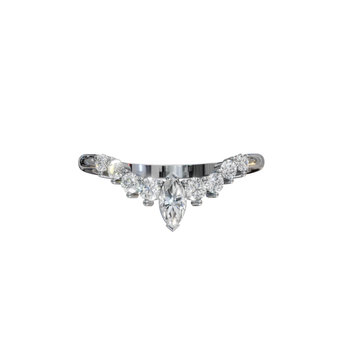 V Shape Marquise Cut Diamond Band 