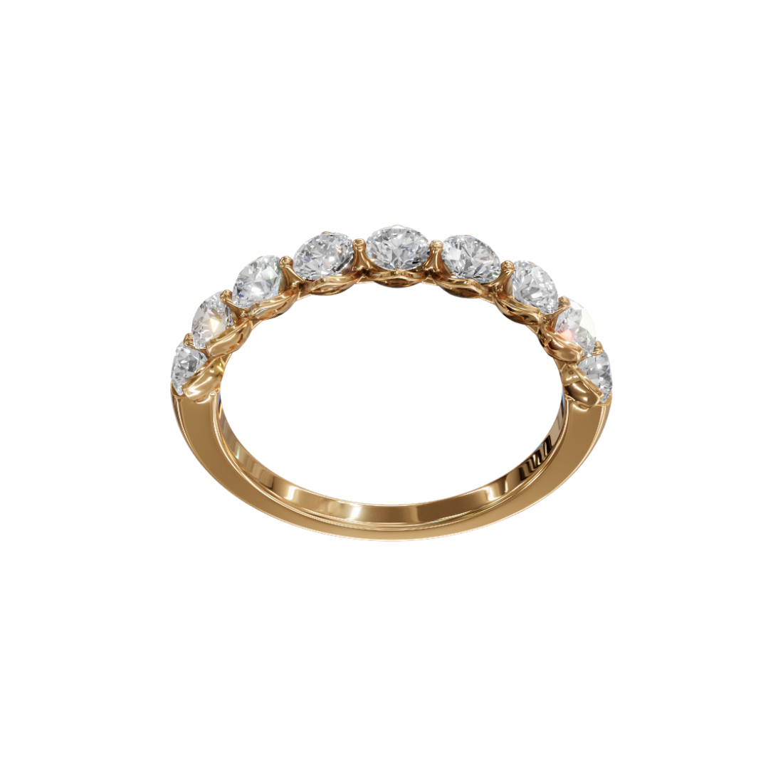 Round Diamond Half Eternity Band
