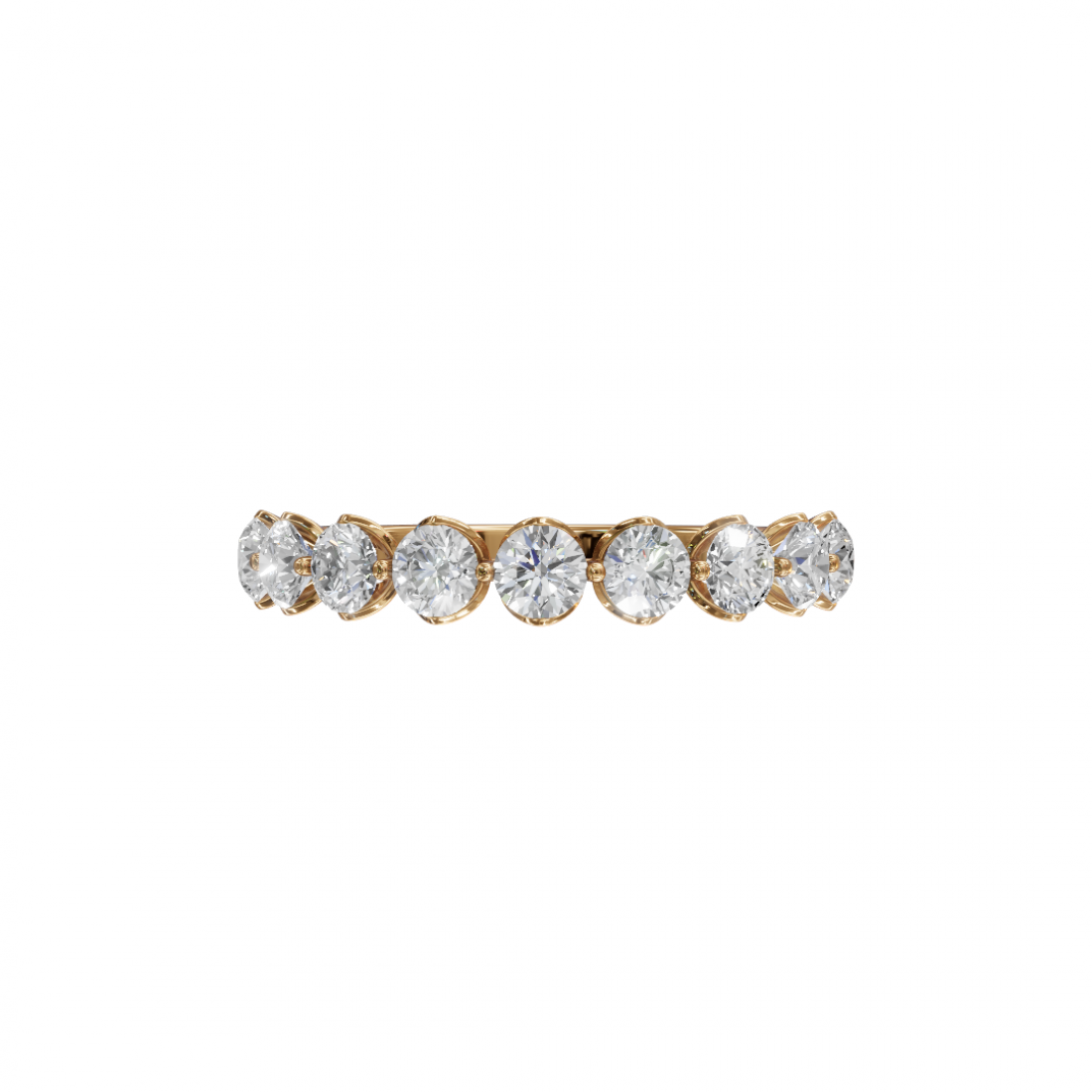 Round Diamond Half Eternity Band
