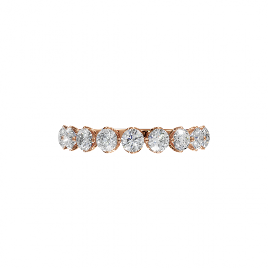 Round Diamond Half Eternity Band