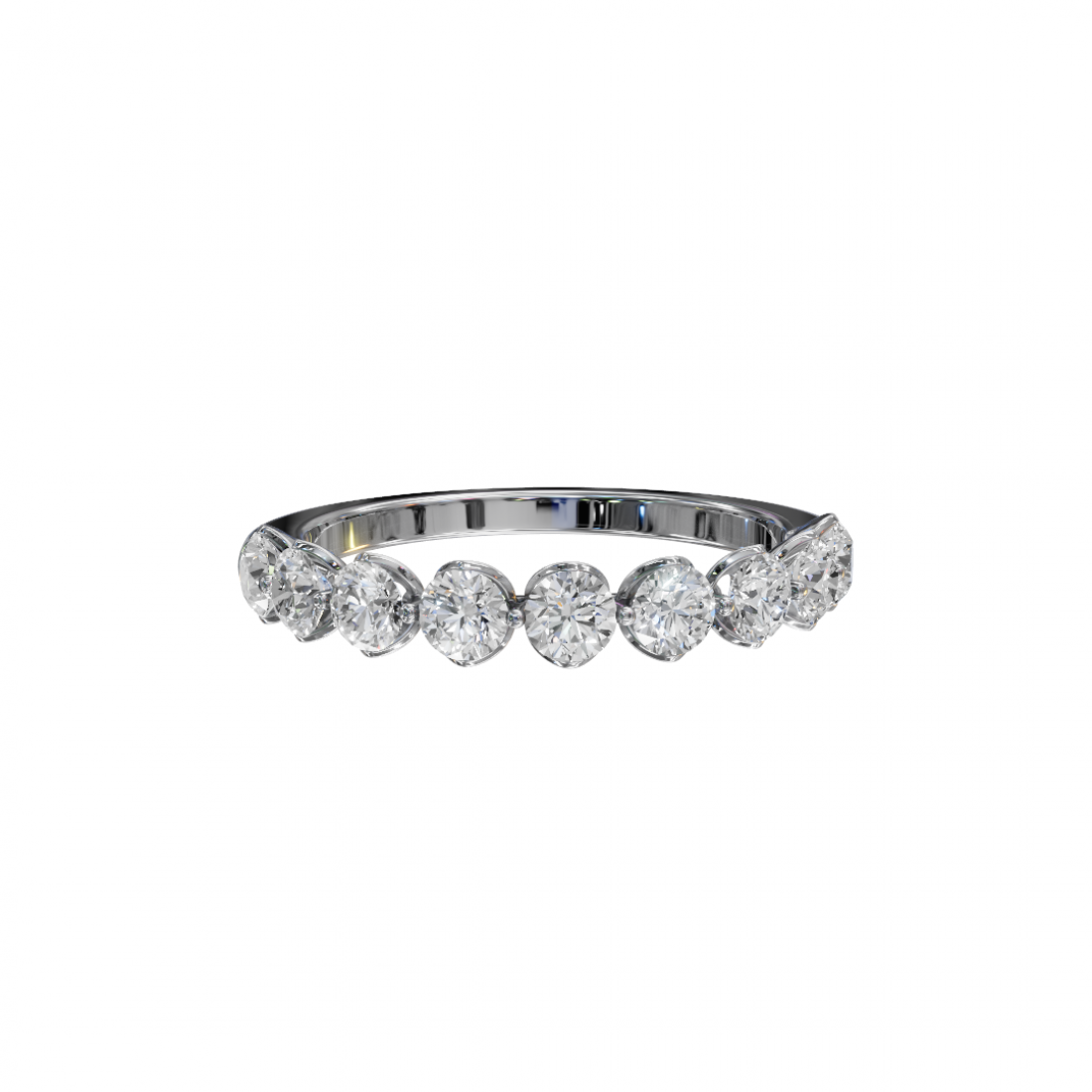 Round Diamond Half Eternity Band