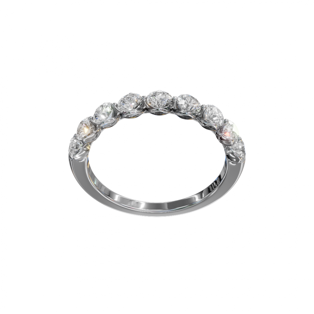 Round Diamond Half Eternity Band