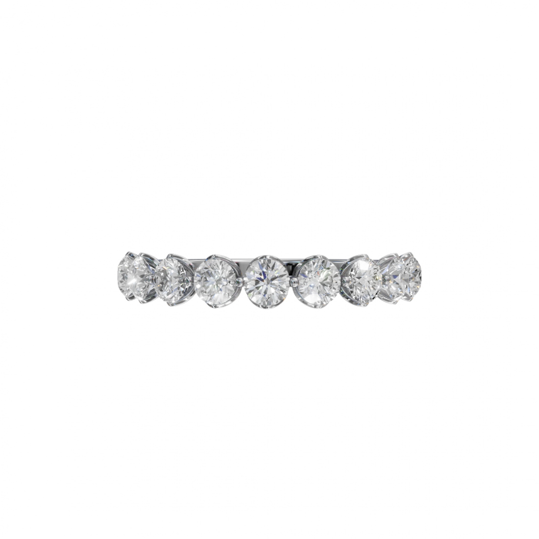 Round Diamond Half Eternity Band