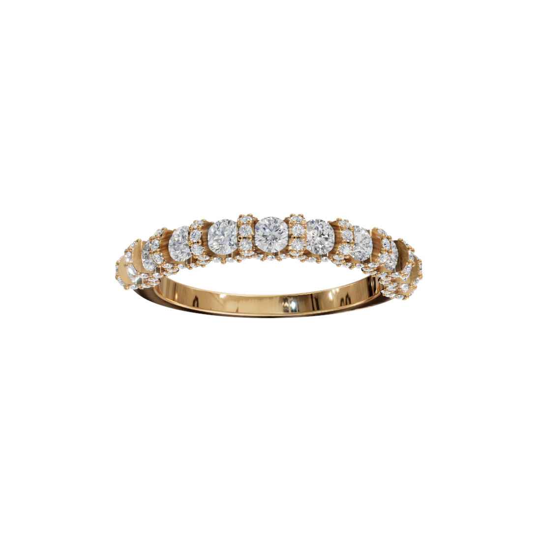 Round Diamond Halo Eternity Band 