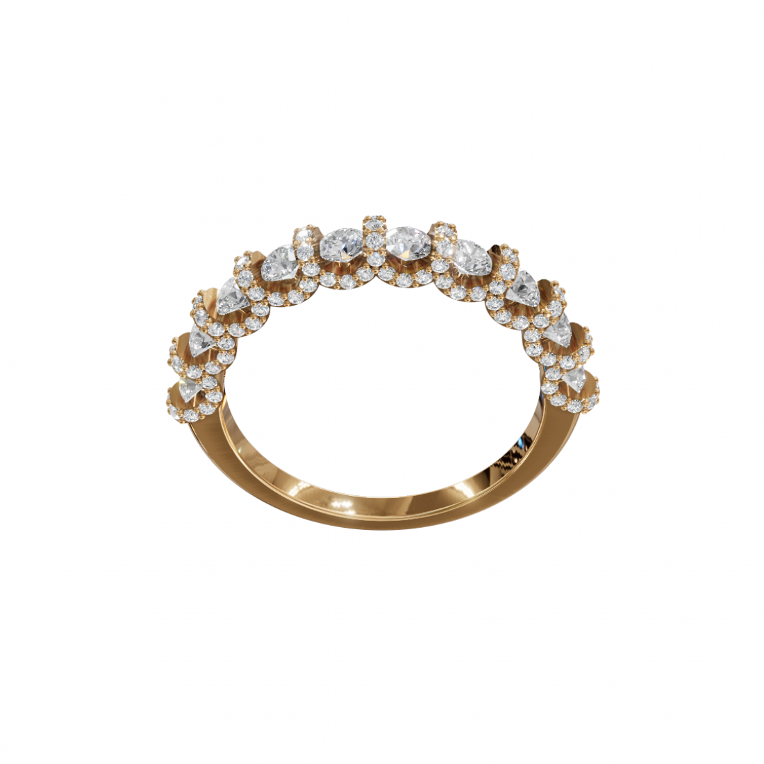 Round Diamond Halo Eternity Band 