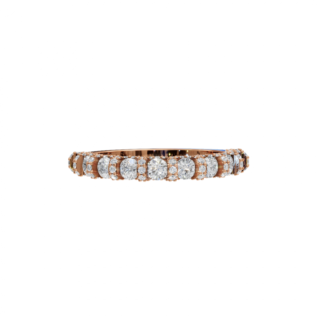 Round Diamond Halo Eternity Band 