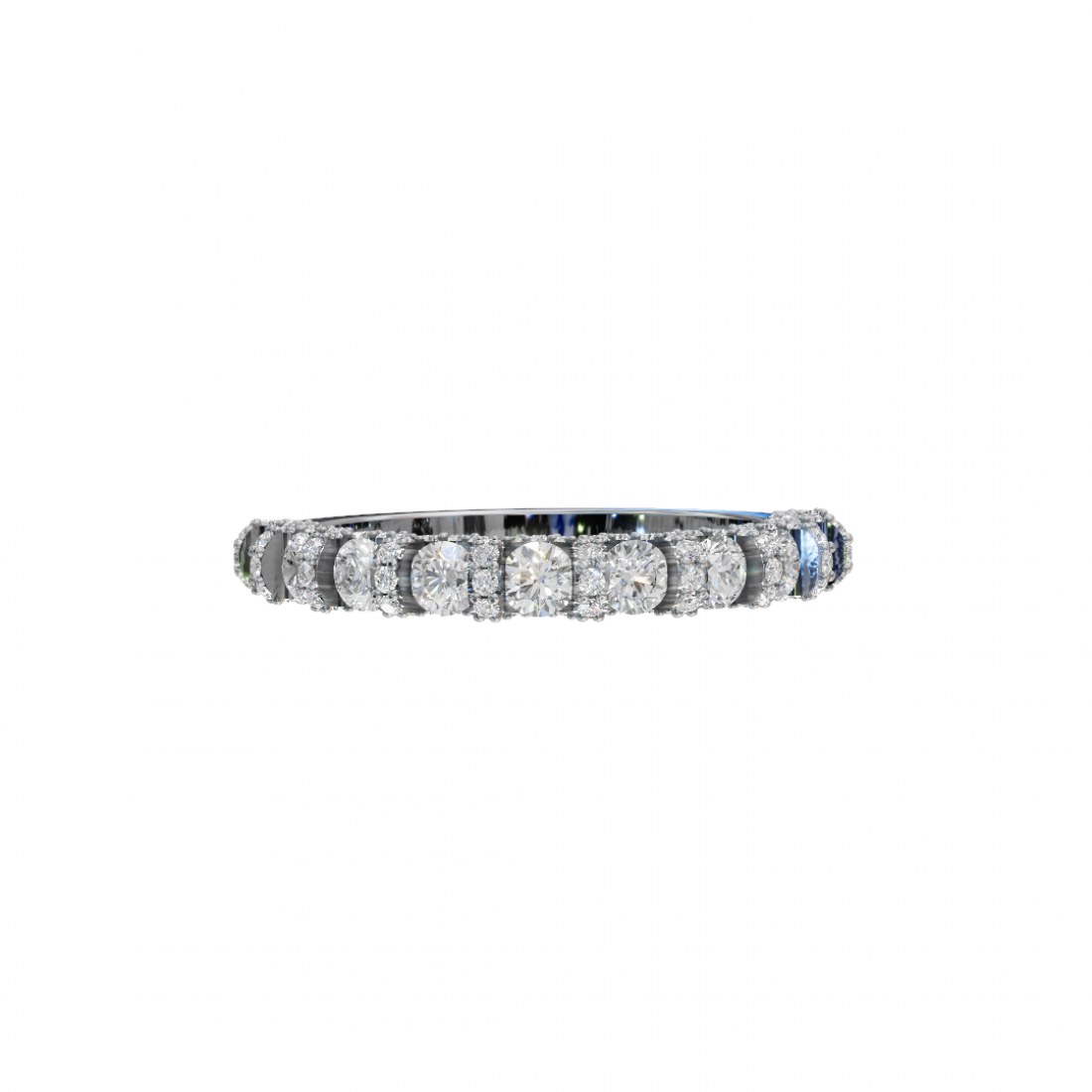 Round Diamond Halo Eternity Band 