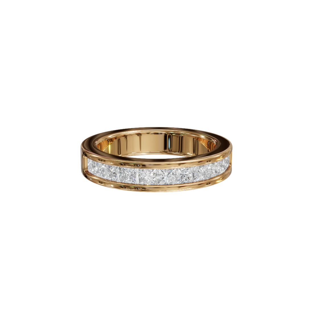 Princess-Cut Diamond Channel Eternity Band